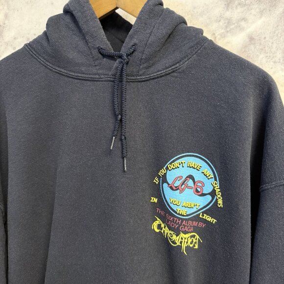 Lady Gaga Chromatic 6th Album Hoodie Sweatshirt Mens XL Blue - Picture 1 of 9